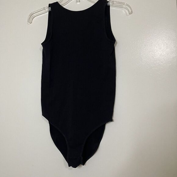 Free People Intimate Seamless scoop back black sleeveless bodysuit size xs/s - Picture 1 of 5